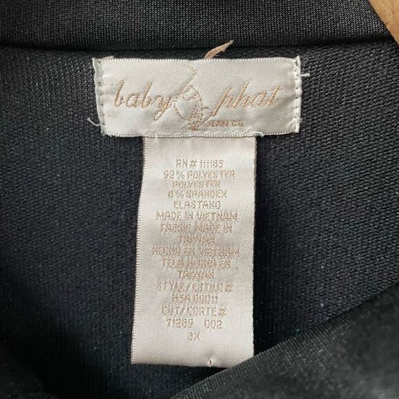 Y2K Baby Phat Track Jacket Bling Cat Black Purple Silver Metallic 3X - Picture 9 of 9